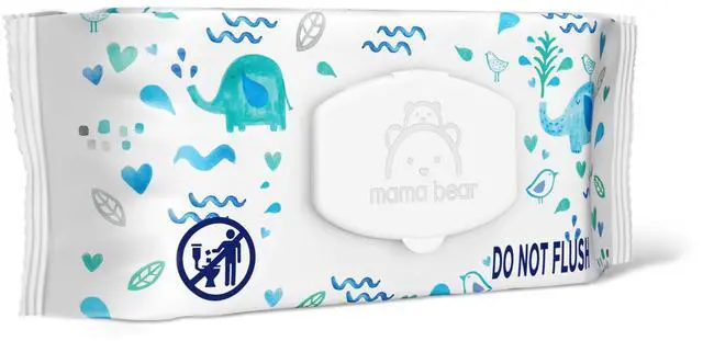 Main image of Amazon Brand - Mama Bear 99% Water Baby Wipes, Hypoallergenic,formulated without Fragrance, 72 Count