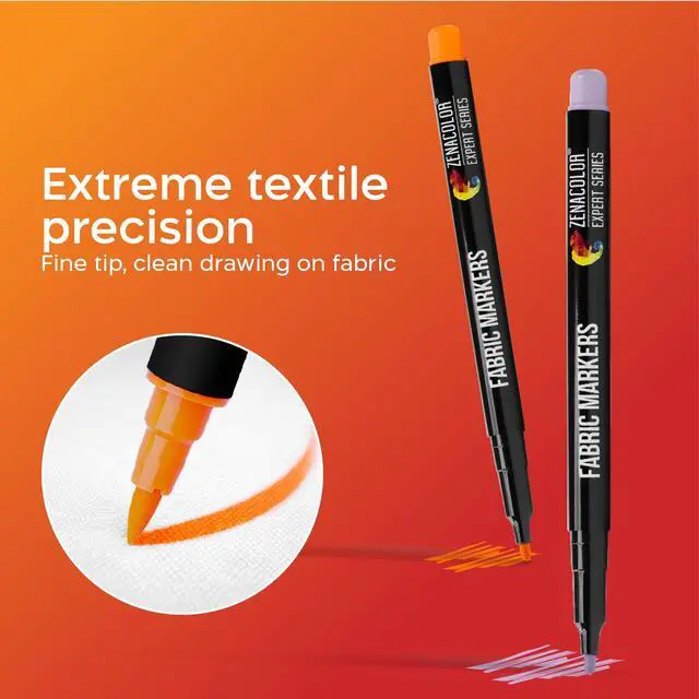 Alt view image 2 of 7 - Zenacolor 20 Fabric Markers Pens Set - Indelible and Permanent Fabric Paint Fine Point Textile Marker Pen