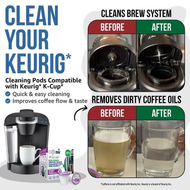 Alt view image 2 of 7 - Caffenu Keurig Compatible Cleaning Rinse Pods, 8-Pod Cleaner Kit, 1.0 & 2.0