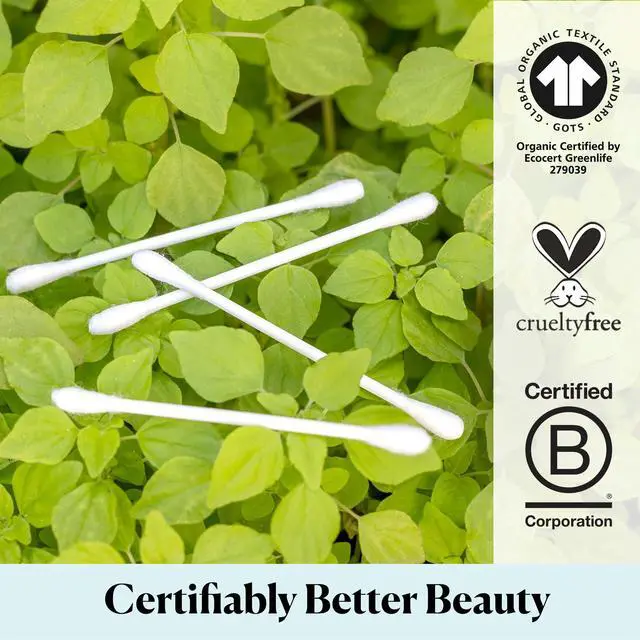 Alt view image 5 of 5 - Sky Organics - Organic Cotton Swabs, 500 ct. - Ultra Soft Tips - Strong & Durable - Hypoallergenic - Chlorine Free - Sustainable - Natural, Vegan & Cruelty Free - Skin Care & Self Care