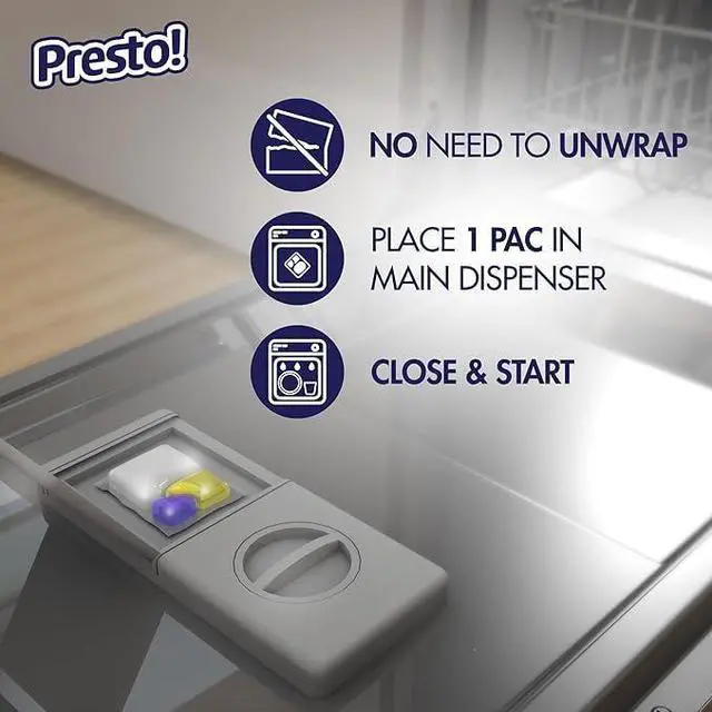 Alt view image 6 of 7 - Amazon Brand - Presto! Triple Action Dishwasher Pacs, Lemon Scent, 90 Count