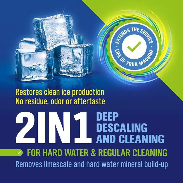 Alt view image 2 of 7 - WoldoClean Ice Machine Cleaner Tablets 20 Count - 2in1 Descaler, Extra Strength 16g Dual Action for Countertop, Nugget, Portable, Commercial Ice Makers, Nickel Safe