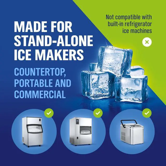Alt view image 6 of 7 - WoldoClean Ice Machine Cleaner Tablets 20 Count - 2in1 Descaler, Extra Strength 16g Dual Action for Countertop, Nugget, Portable, Commercial Ice Makers, Nickel Safe