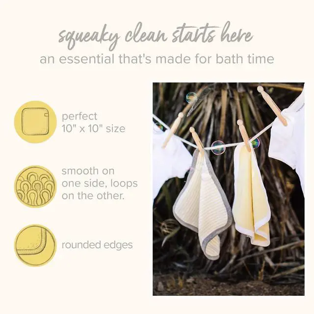 Alt view image 3 of 7 - Burt's Bees Baby Washcloths for Infants, 100% Organic Cotton, Soft and Absorbent Knit Terry Face Towel, 9 x 9 in, 3-Pack