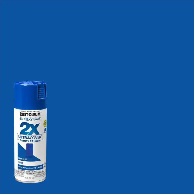 Alt view image 2 of 7 - Rust-Oleum 249114 Painter's Touch 2X Ultra Cover Spray Paint, 12 oz, Gloss Deep Blue