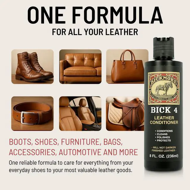 Alt view image 2 of 7 - Bickmore Bick 4 Leather Conditioner 8 oz - Cleaner & Conditioner - Restore Polish & Protect All Smooth Finished Leathers