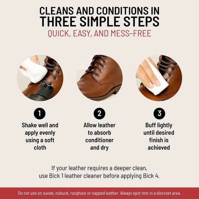 Alt view image 4 of 7 - Bickmore Bick 4 Leather Conditioner 8 oz - Cleaner & Conditioner - Restore Polish & Protect All Smooth Finished Leathers