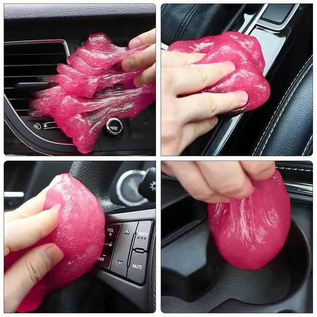 Alt view image 5 of 6 - Cleaning Gel for Car, Auto Detailing Slime Mud, Putty Cleaner Dust Removal, Vehicle Interior Soft Glue Cleaning Tools Kit, Car Accessories for Cleaning Air Vents, Keyboard, PC, Laptops (Pink)