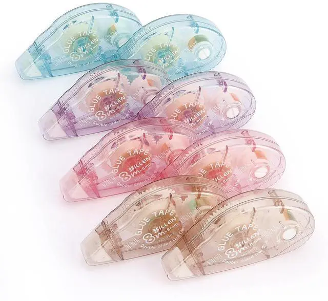 Alt view image 3 of 7 - LONGKEY 8 Pack Scrapbook Tape Double Sided Tape Roller for Crafts, Adhesive Glue Tape Scrapbooking Supplies Journaling School Office Supplies for Kids and Adults