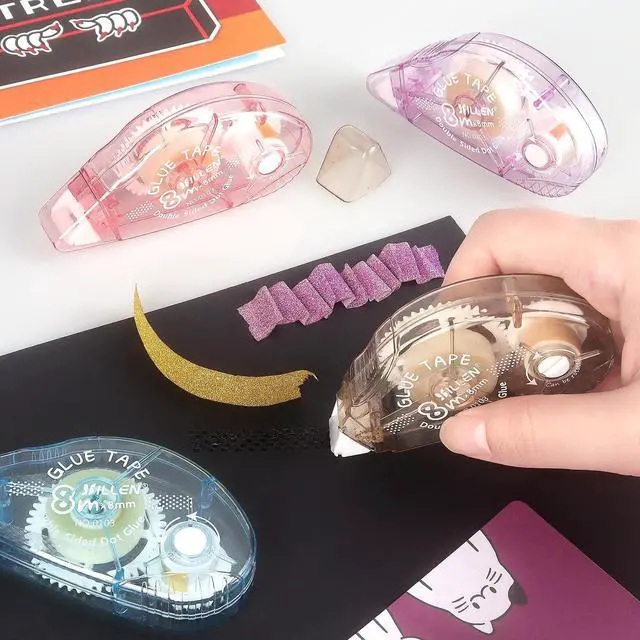 Alt view image 7 of 7 - LONGKEY 8 Pack Scrapbook Tape Double Sided Tape Roller for Crafts, Adhesive Glue Tape Scrapbooking Supplies Journaling School Office Supplies for Kids and Adults