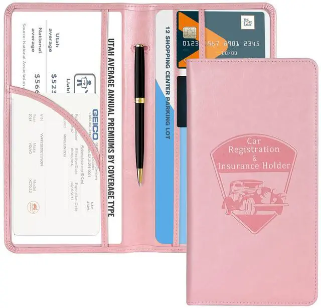 Main image of CoBak Car Registration and Insurance Holder - Vehicle Glove Box Car Organizer,Auto Truck Comparment Accessories Case with Magnetic Closure for Essential Document,Driver License,Cards