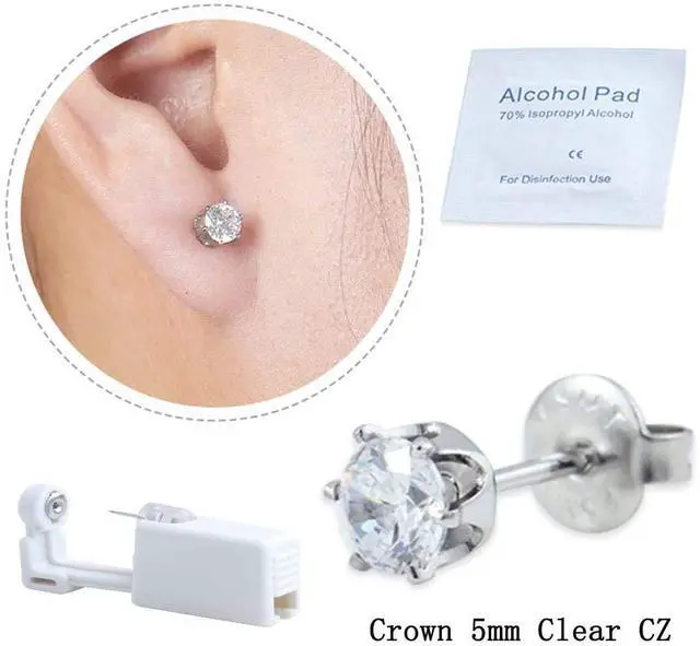 Alt view image 2 of 7 - XUKEKOY 2 Pack Self Ear Piercing Gun Earring Disposable Piercing Kit No Pain Easy Use Ear Piercing Gun Kit Tool with Stud (White)