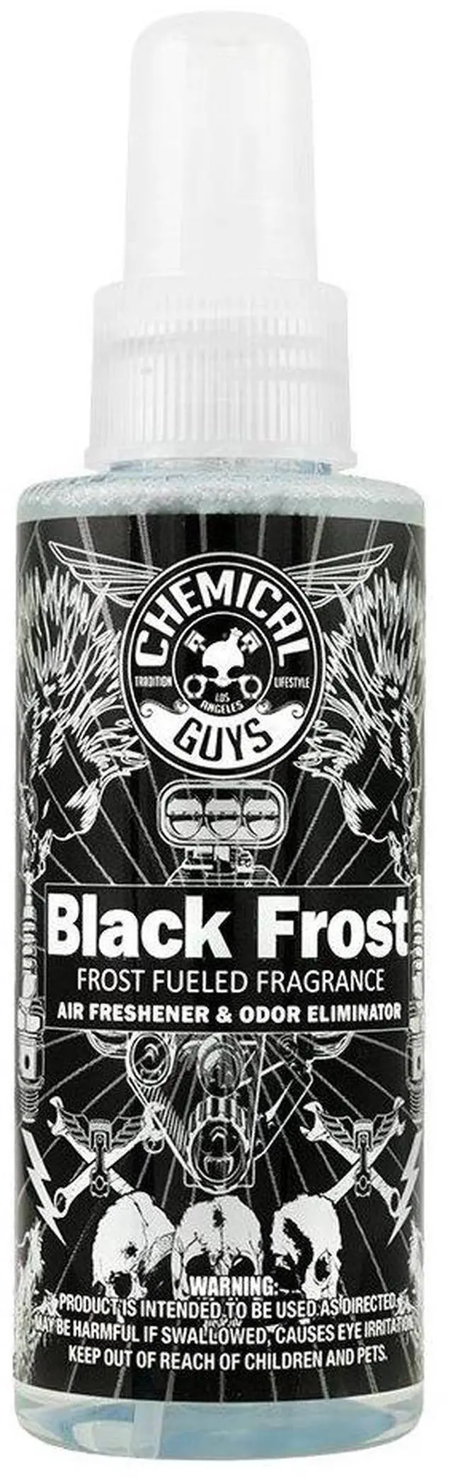 Main image of Chemical Guys AIR_224_04 Black Frost Air Freshener and Odor Eliminator, (Great for Cars, Trucks, SUVs, RVs, Home, Office, Dorm Room & More) 4 fl oz