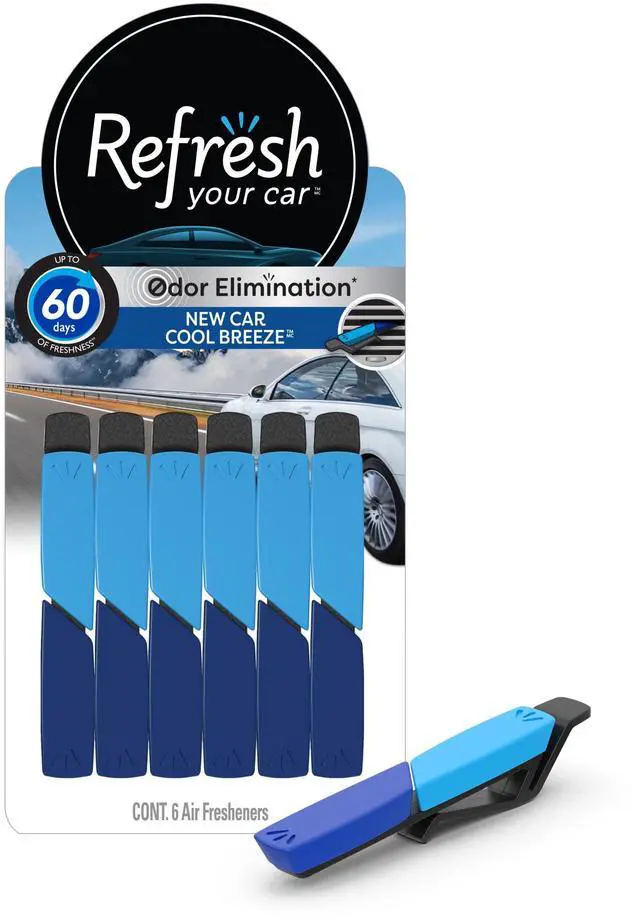 Main image of Refresh Your Car Air Freshener Vent Sticks, New Car / Cool Breeze Scent, 6 Pack, Dual Scent Car Vent Sticks