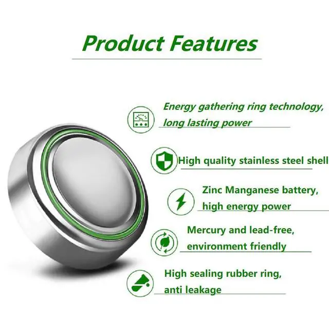 Alt view image 4 of 6 - Cotchear 10pcs 1.5V AG10 Alkaline Battery 189 389 AG10 LR1130 LR54 V10GA Battery Alkaline Button Coin Cell Batteries