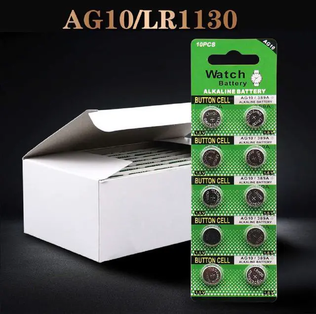 Alt view image 6 of 6 - Cotchear 10pcs 1.5V AG10 Alkaline Battery 189 389 AG10 LR1130 LR54 V10GA Battery Alkaline Button Coin Cell Batteries
