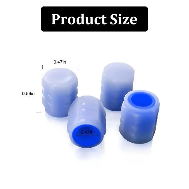 Alt view image 2 of 6 - Luminous Tire Valve Stem Caps for Car, 12PCS Fluorescent Glow in The Dark Air Caps Cover, Illuminated Corrosion Resistant Tire Pressure Caps, Universal for Car, Truck, SUV, Motorcycles, Bike (Blue)