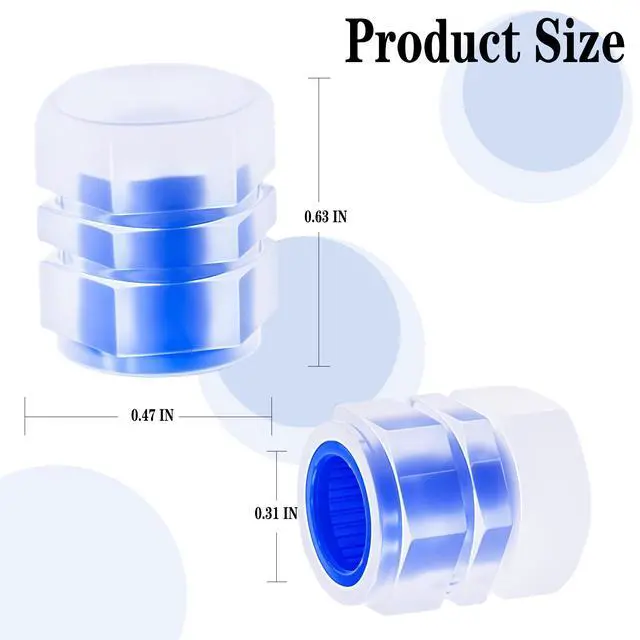 Alt view image 2 of 7 - MEAJOO 8PCS Fluorescent Tire Valve Stem Caps, Luminous Car Tire Air Cap, Corrosion Resistant Leak-Proof Wheel Valve Cover, Universal for Cars, Trucks, Bikes, Motorcycles, Bicycles(Blue)