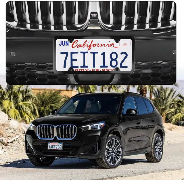 Alt view image 2 of 6 - LivTee 4 Holes Stainless Steel License Plate Frames, 2 PCS Car Licence Plate Covers, Automotive Exterior Accessories Slim Design with Bolts Washer Caps for US Vehicles, Black