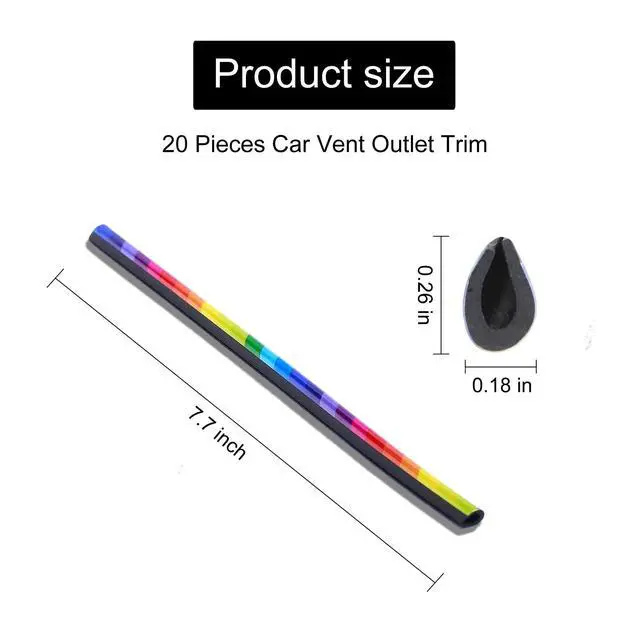 Alt view image 2 of 7 - LivTee 20 Pieces Car Air Conditioner Decoration Strip for Vent Outlet, Universal Waterproof Bendable Air Vent Outlet Trim Decoration, Car Interior Accessories (Multicolour)