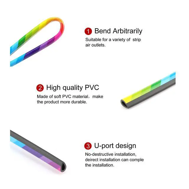 Alt view image 3 of 7 - LivTee 20 Pieces Car Air Conditioner Decoration Strip for Vent Outlet, Universal Waterproof Bendable Air Vent Outlet Trim Decoration, Car Interior Accessories (Multicolour)