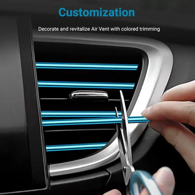 Alt view image 3 of 7 - OBVIS Car Vent Outlet Trim Strip, Blue, 20 Pcs