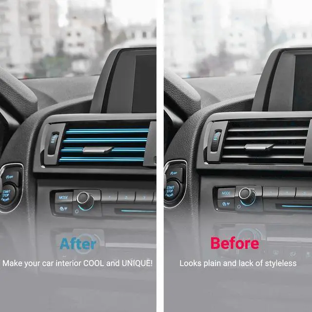 Alt view image 4 of 7 - OBVIS Car Vent Outlet Trim Strip, Blue, 20 Pcs
