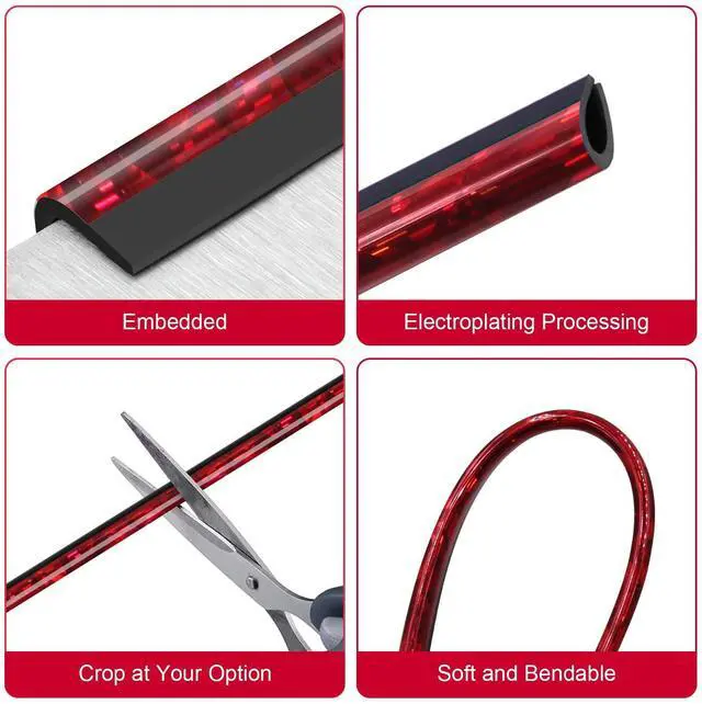 Alt view image 4 of 7 - PYHLVCLF 20 Pieces Universal Car Air Conditioner Vent Trim Decoration Strip Accessories, Waterproof Flexible Shiny Auto Car Interior Accessories for All Air Vent Outlet