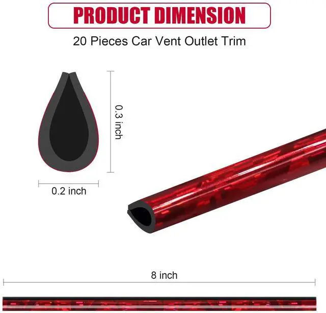 Alt view image 3 of 7 - PYHLVCLF 20 Pieces Universal Car Air Conditioner Vent Trim Decoration Strip Accessories, Waterproof Flexible Shiny Auto Car Interior Accessories for All Air Vent Outlet