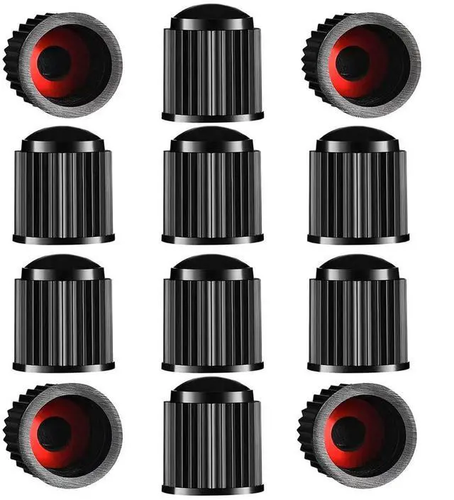 Main image of The Upgraded Version has a Sealing Ring Tire Valve Stem Caps (12pcs Black)
