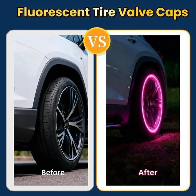 Alt view image 3 of 7 - 20 Pcs Glow in The Dark Tire Valve Caps Fluorescent Tire Valve Stem Caps, Cool Car Present for Universal Decoration Accessories for Car SUV Bicycle Motorcycles Trucks (Pink)