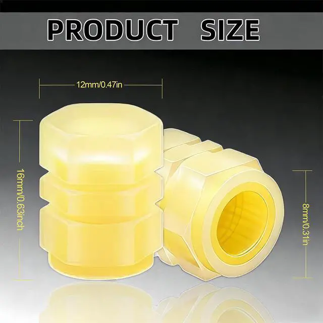 Alt view image 2 of 7 - 20 Pcs Glow in The Dark Tire Valve Caps Fluorescent Tire Valve Stem Caps, Cool Car Present for Universal Decoration Accessories for Car SUV Bicycle Motorcycles Trucks (Orange)