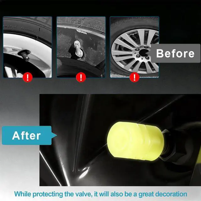 Alt view image 5 of 7 - 20 Pcs Glow in The Dark Tire Valve Caps Fluorescent Tire Valve Stem Caps, Cool Car Present for Universal Decoration Accessories for Car SUV Bicycle Motorcycles Trucks (Orange)