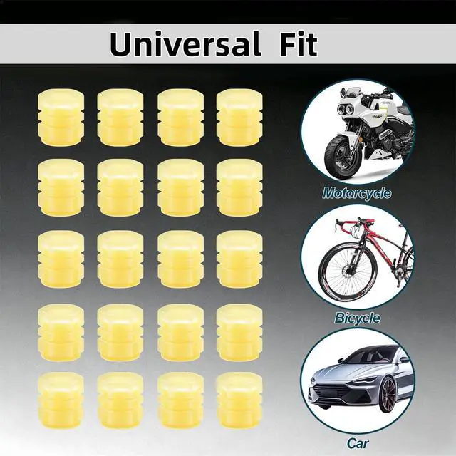 Alt view image 6 of 7 - 20 Pcs Glow in The Dark Tire Valve Caps Fluorescent Tire Valve Stem Caps, Cool Car Present for Universal Decoration Accessories for Car SUV Bicycle Motorcycles Trucks (Orange)