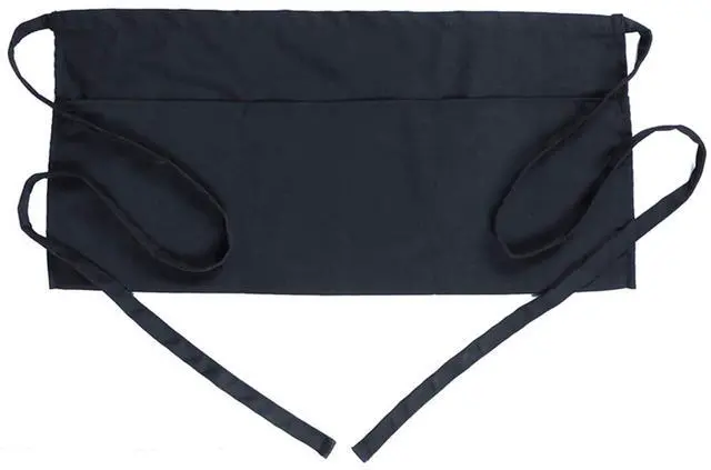 Main image of BOHARERS Waist Apron with 3 Pockets - Black Waitress Waiter Server Short Aprons