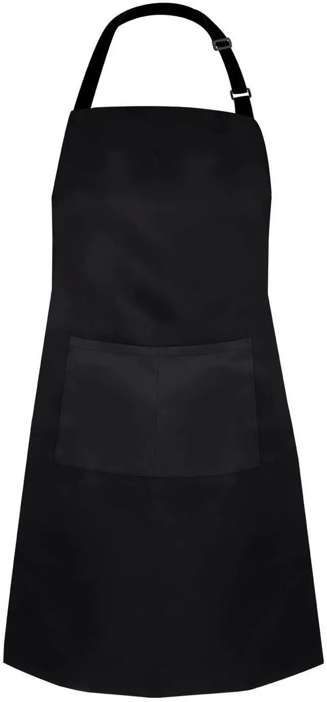 Main image of YOLCAR Black Bib Apron, Adjustable Apron with 2 Pockets, Unisex Aprons for Chefs and Home Kitchen