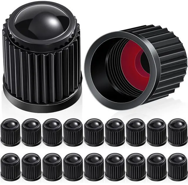 Main image of Outus 20 Pcs Tire Valve Stem Caps Car Tire Caps Plastic Universal Valve Stem Covers for Bike Bicycle Cars SUV Trucks Motorcycles (Black)