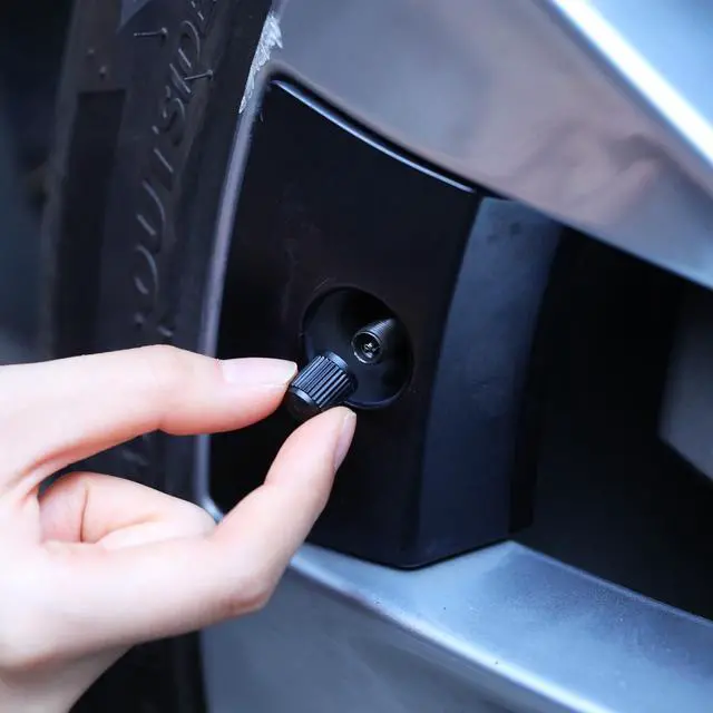Alt view image 6 of 7 - Outus 20 Pcs Tire Valve Stem Caps Car Tire Caps Plastic Universal Valve Stem Covers for Bike Bicycle Cars SUV Trucks Motorcycles (Black)