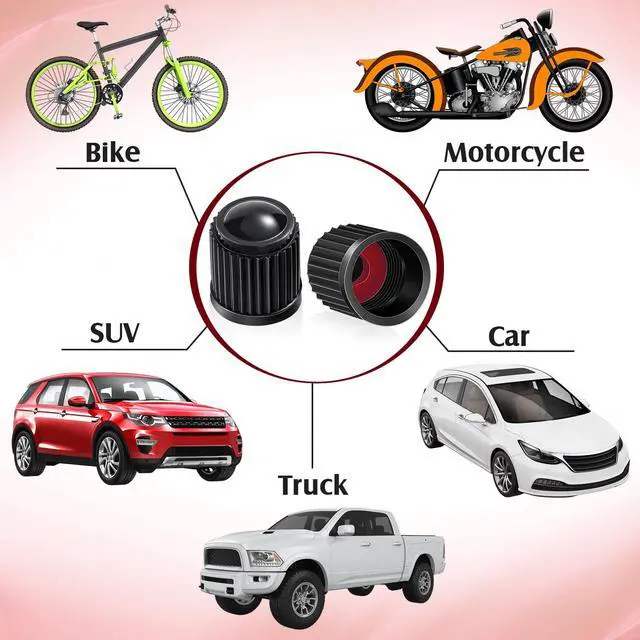 Alt view image 7 of 7 - Outus 20 Pcs Tire Valve Stem Caps Car Tire Caps Plastic Universal Valve Stem Covers for Bike Bicycle Cars SUV Trucks Motorcycles (Black)