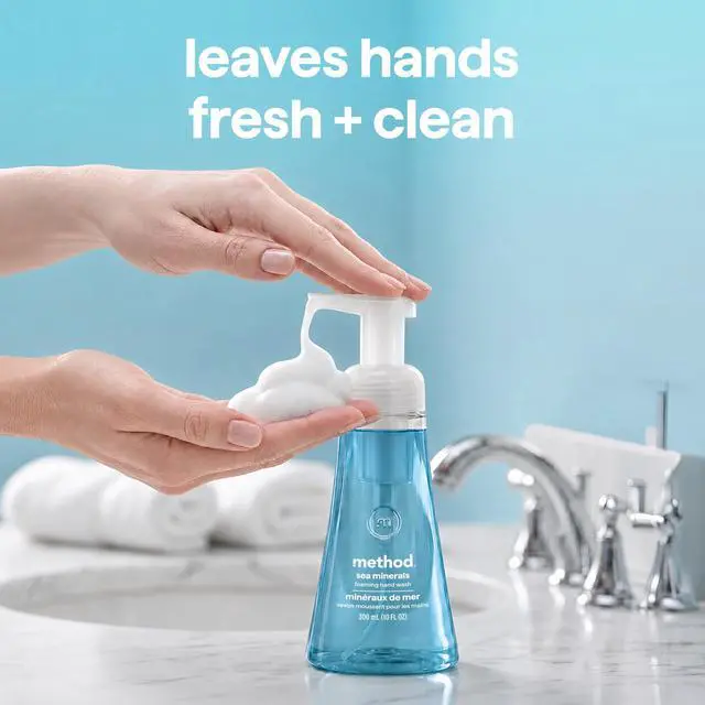 Alt view image 7 of 7 - method Foaming Hand Wash, Sea Minerals - Leaves Hands Feeling Soft & Clean, for Bathroom & Kitchen, Marine & Lemon Notes, 10 fl oz, 3 pack
