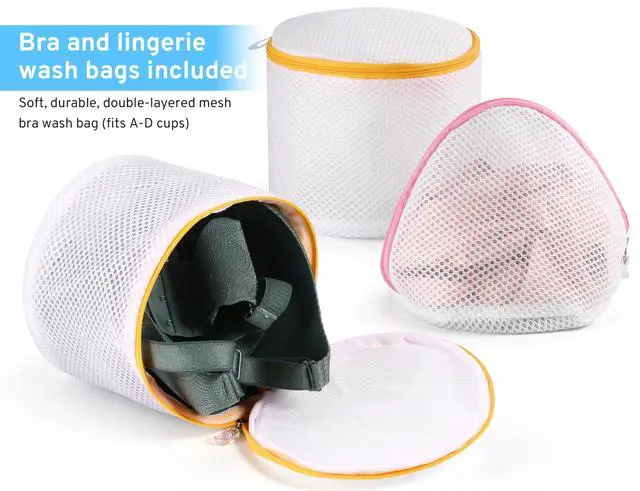 Alt view image 3 of 7 - Ultimate 7 Pack 6 Size Mesh Laundry Bags Set for Delicates with AUTO-Lock Zipper, Lingerie Bags for Washing Delicates, Laundry Bags Mesh Wash Bags, Delicates Laundry Bag for Jeans,Blouse,Stocking,Bra