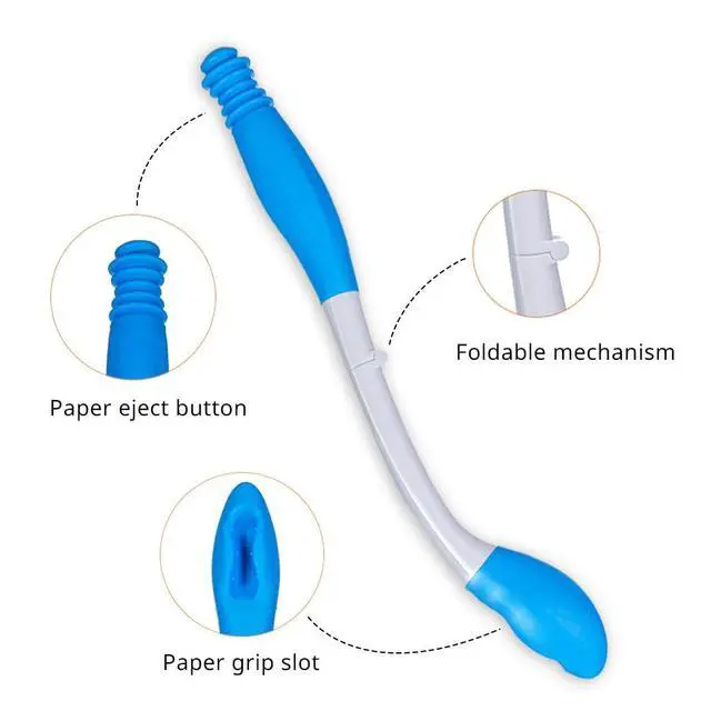 Alt view image 4 of 6 - Foldable Long Reach Comfort Wiper - Bottom Wiping Aid - Butt Wiper Self Wipe Assist Toilet Aids Wand - Daily Living Bathroom Aid for Limited Mobility