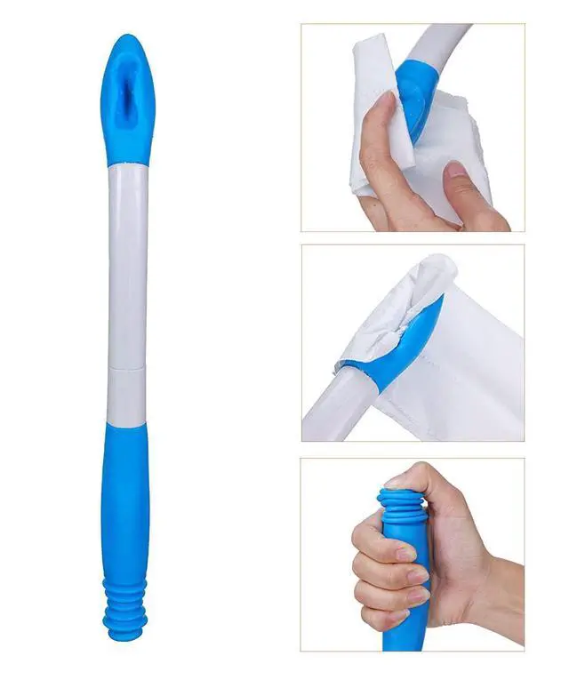 Alt view image 5 of 6 - Foldable Long Reach Comfort Wiper - Bottom Wiping Aid - Butt Wiper Self Wipe Assist Toilet Aids Wand - Daily Living Bathroom Aid for Limited Mobility
