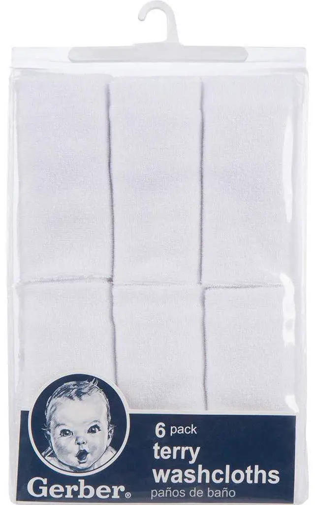 Alt view image 7 of 7 - Gerber Washcloth, White, 6-Count