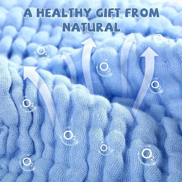 Alt view image 3 of 7 - MUKIN Baby Washcloths - Soft Face Cloths for Newborn, Absorbent Bath Wipes, Burp Cloths or Towels, Baby Registry as Shower. Pack of 6-12x12 inches (Blue)