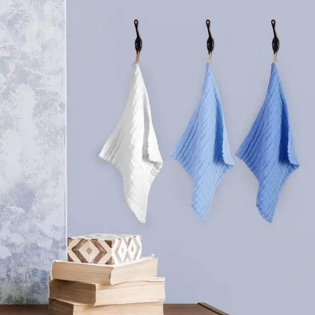 Alt view image 6 of 7 - MUKIN Baby Washcloths - Soft Face Cloths for Newborn, Absorbent Bath Wipes, Burp Cloths or Towels, Baby Registry as Shower. Pack of 6-12x12 inches (Blue)