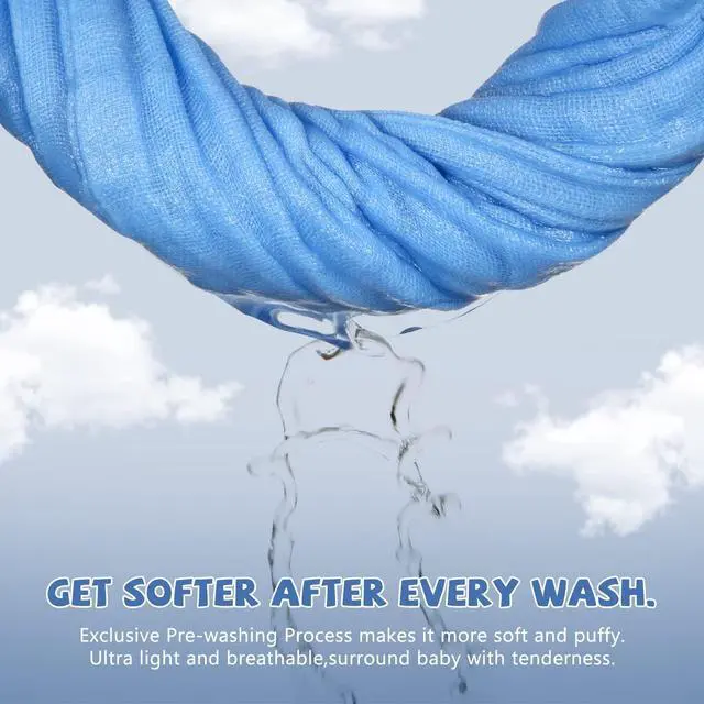 Alt view image 7 of 7 - MUKIN Baby Washcloths - Soft Face Cloths for Newborn, Absorbent Bath Wipes, Burp Cloths or Towels, Baby Registry as Shower. Pack of 6-12x12 inches (Blue)