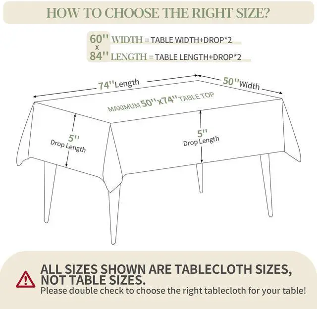 Alt view image 2 of 7 - BYDOLL Table Cloth White 60x84 Inch Tablecloth for 6 Foot Rectangle Tables Outdoor Washable Wrinkle Free and Spillproof Polyester Tablecloth for Festival Camping Picnic Party Cover