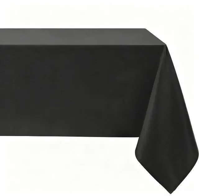 Main image of Softalker Rectangle Tablecloth, Waterproof Table Cloths Wrinkle Free Fabric Washable Polyester Table Cover for Dining Party Outdoor Camping Wedding - 60 x 84 inch, Black