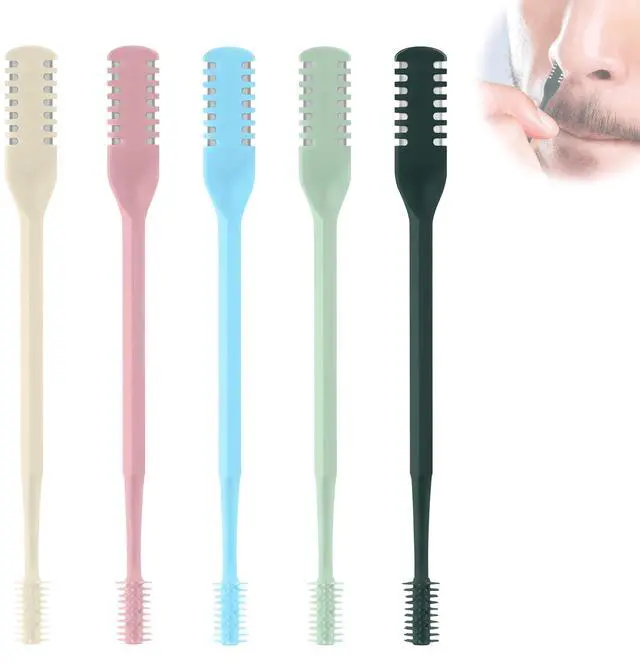 Main image of 5PCS 2-in-1 Nasal Hair Cutter,Double Sided Nose Hair Trimmer for Men&Women,360° Rotating Manual NoseHair Cutter,Nose Hair Knife,Portable Nostril Hairs Remover Tool for Home Travel Essentials,Colorful